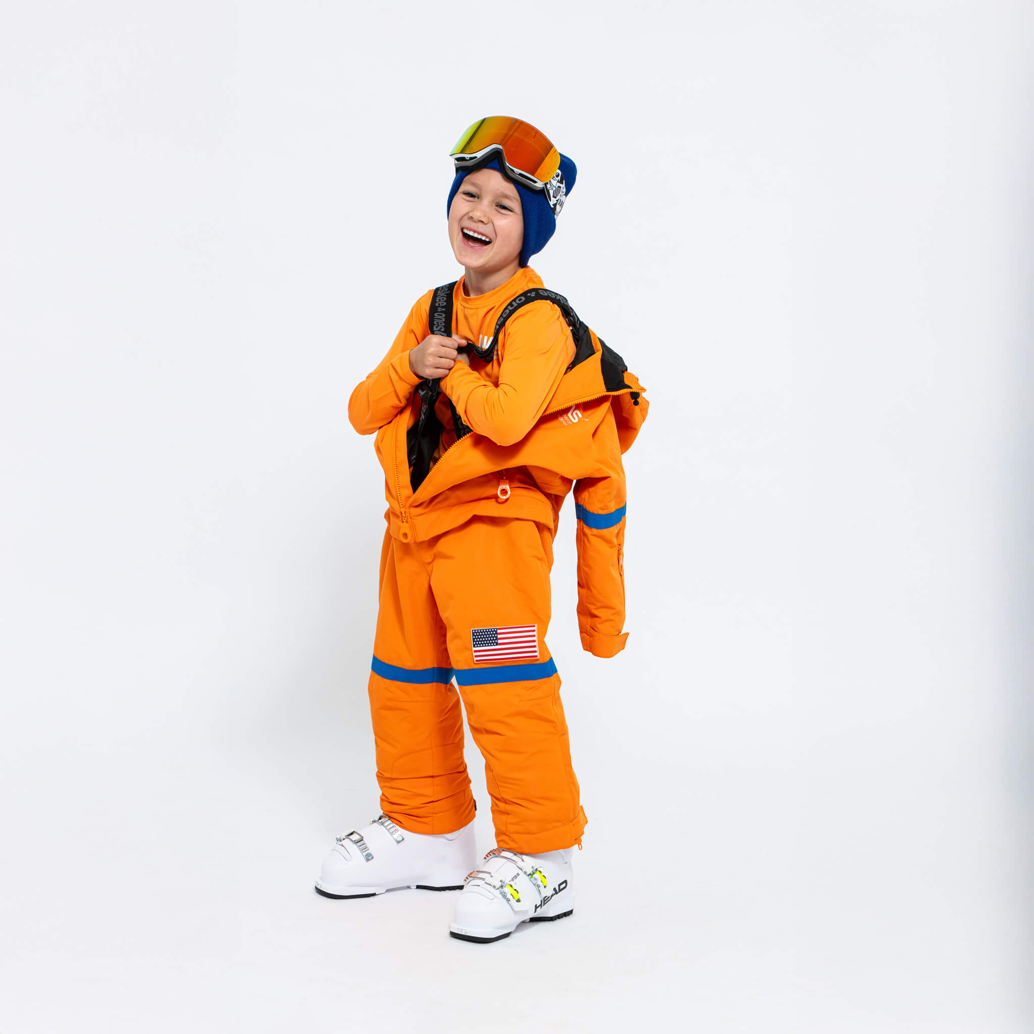 Bundle - Men's & Kids, Orange NASA Snow Suits