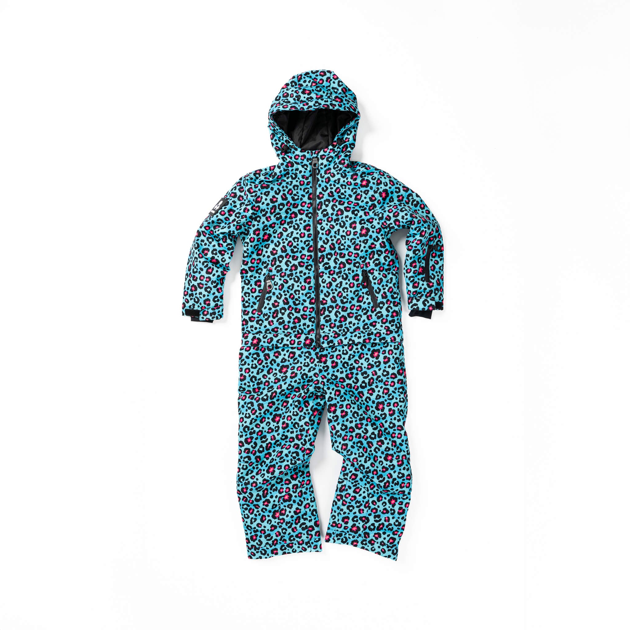 Kids 2-in-1 Snow Suit, Turquoise Leopard