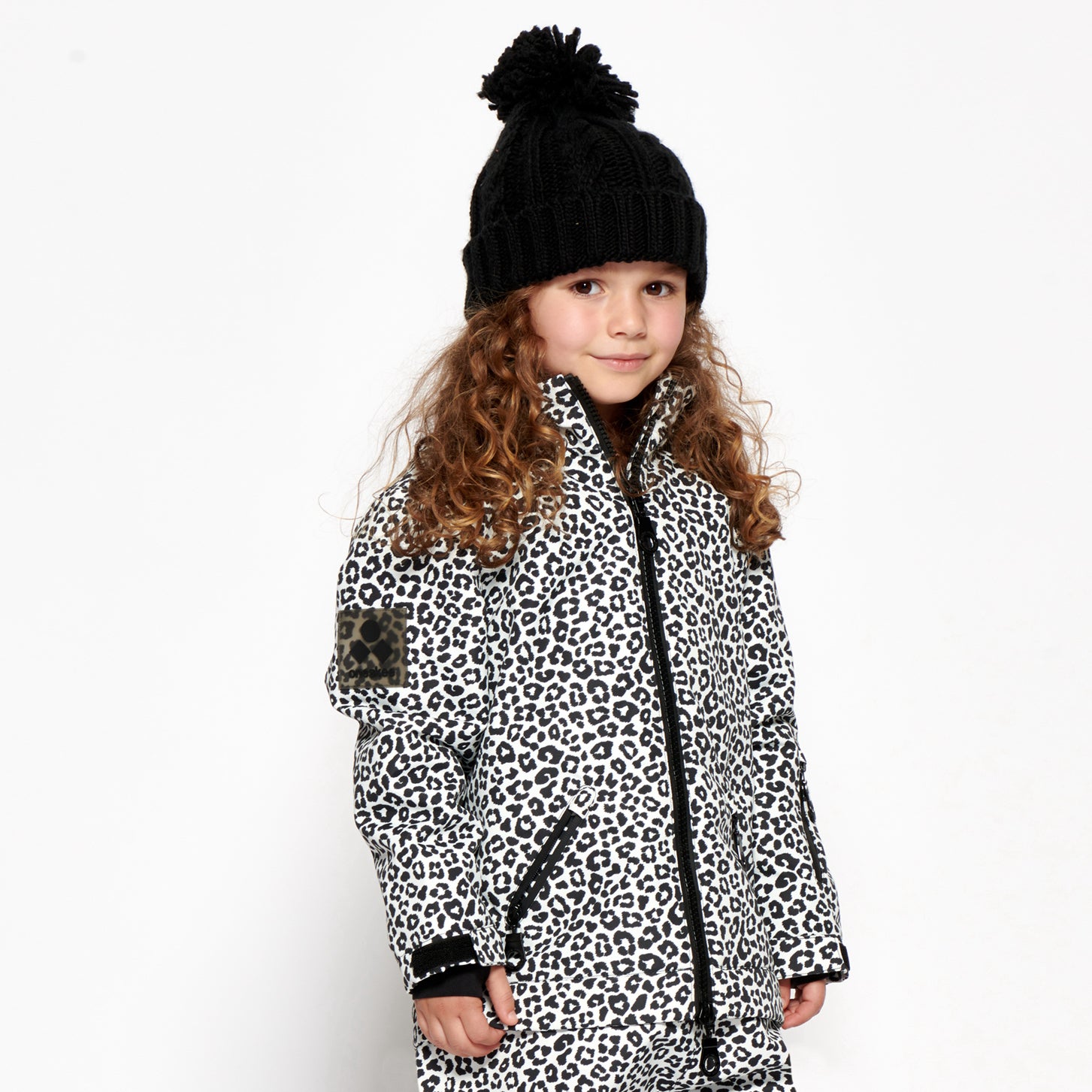 Kids 2-in-1 Snow Suit, Black Leopard