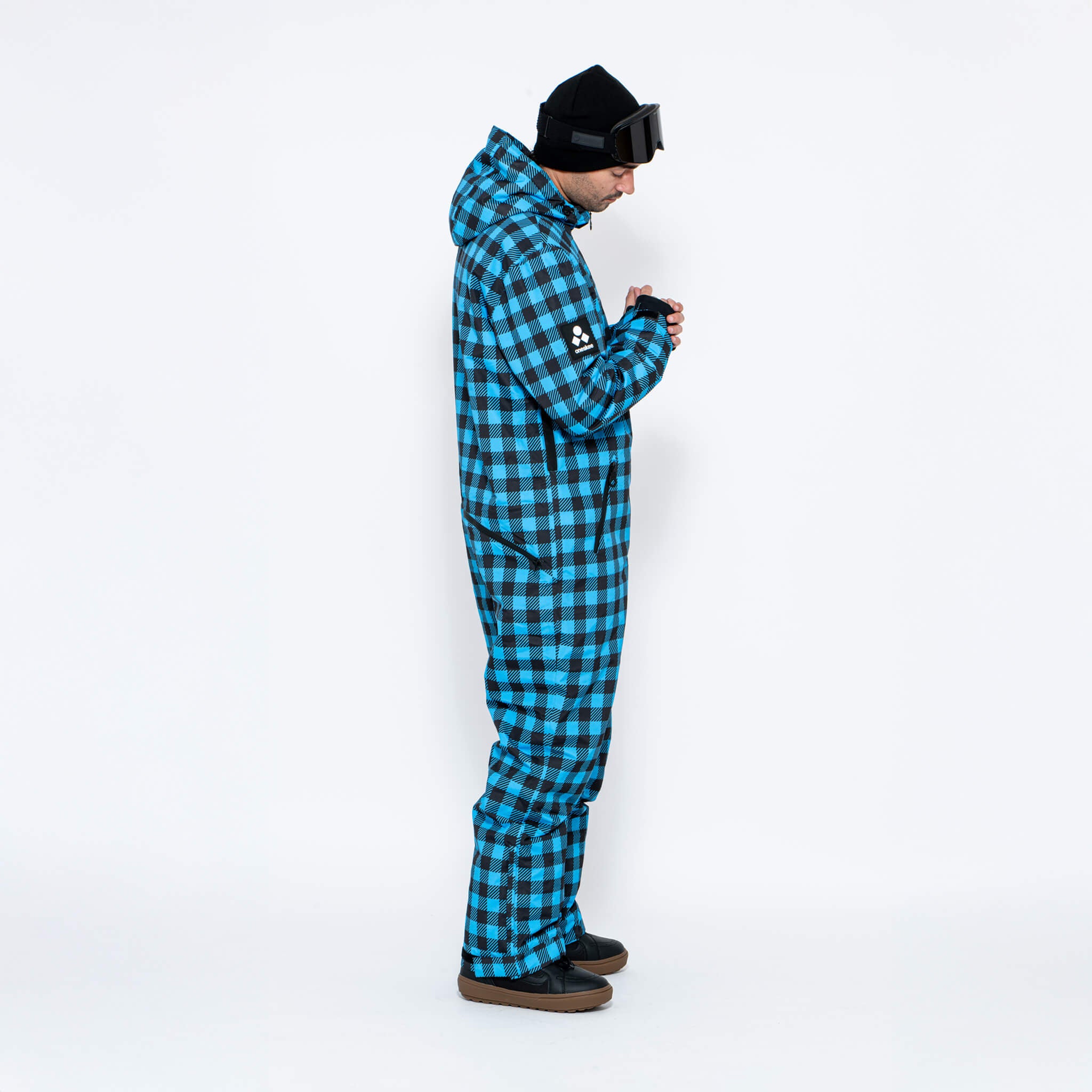 Men's Snow Suit, Blue Check