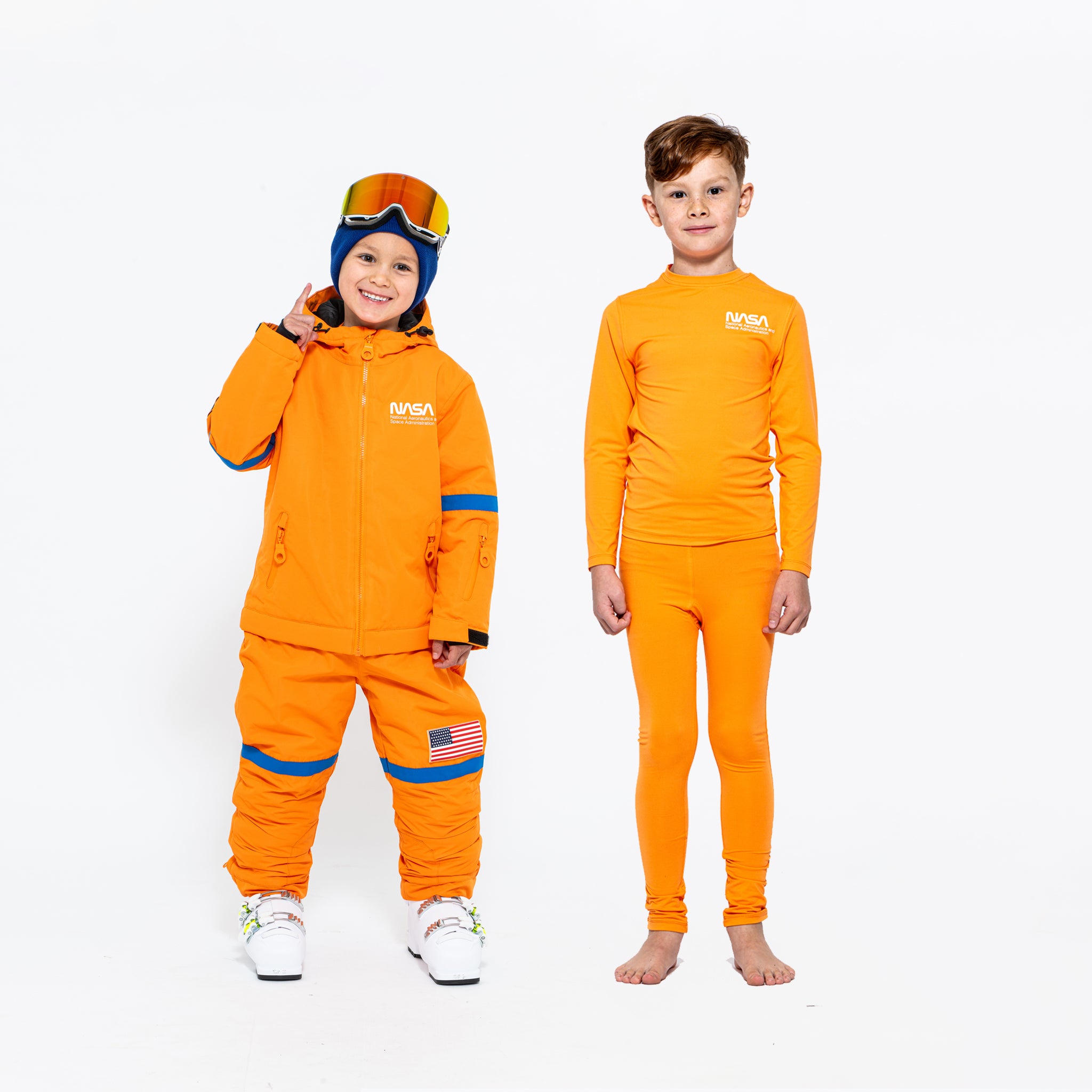 Bundle - Kids Orange NASA Snow Suit & Base Layer Set