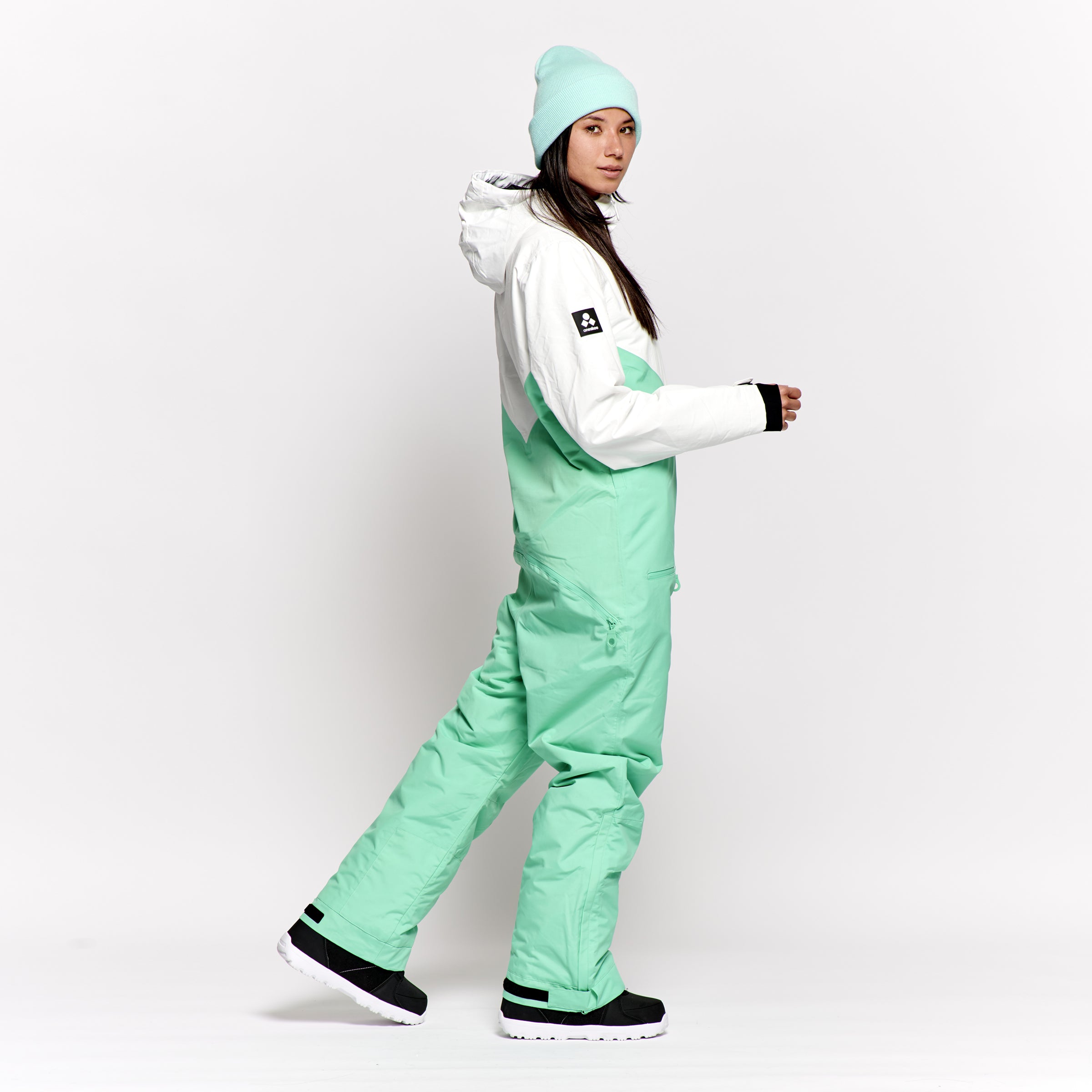 Women's Snow Suit, Mint & White