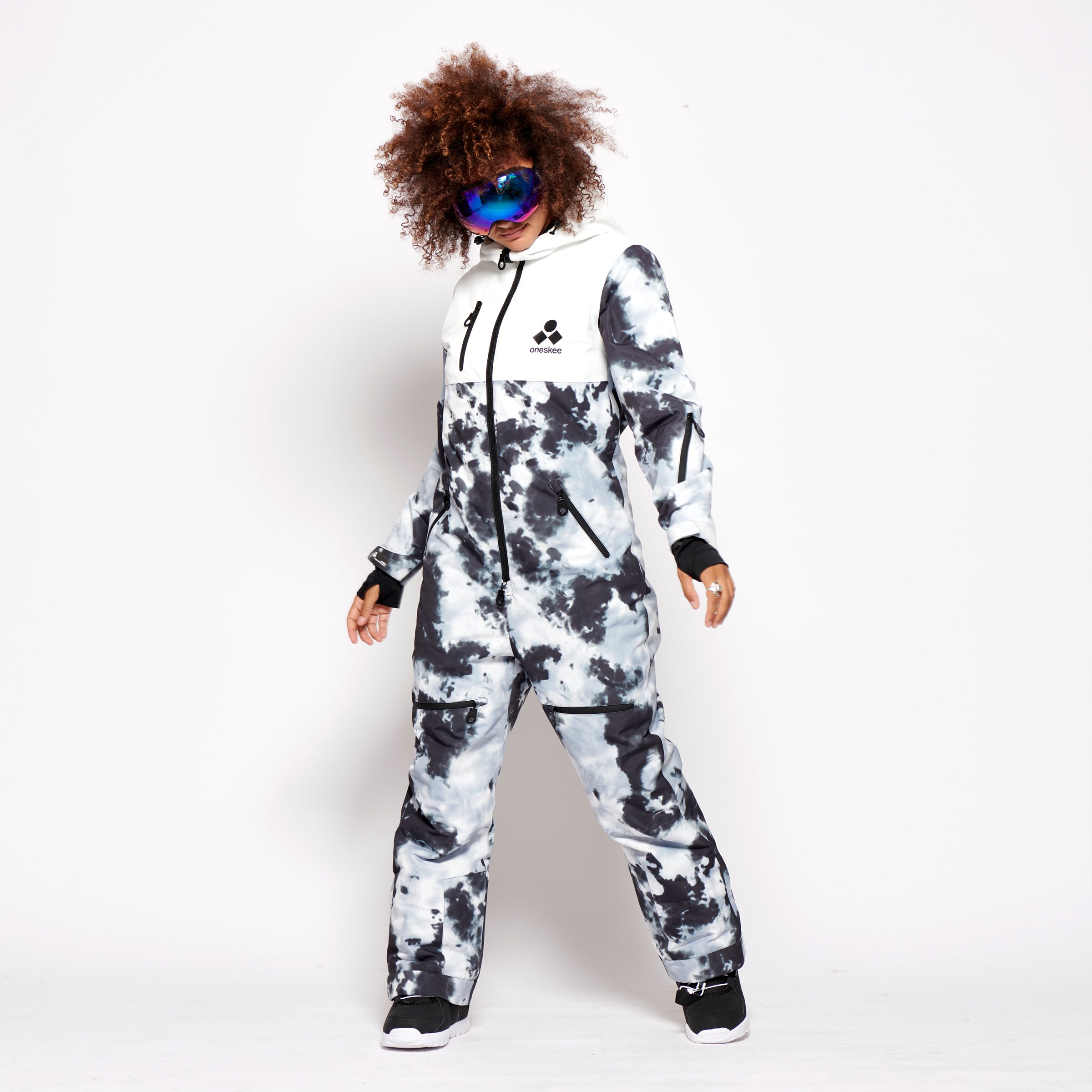 Women's Snow Suit, White Tie Dye