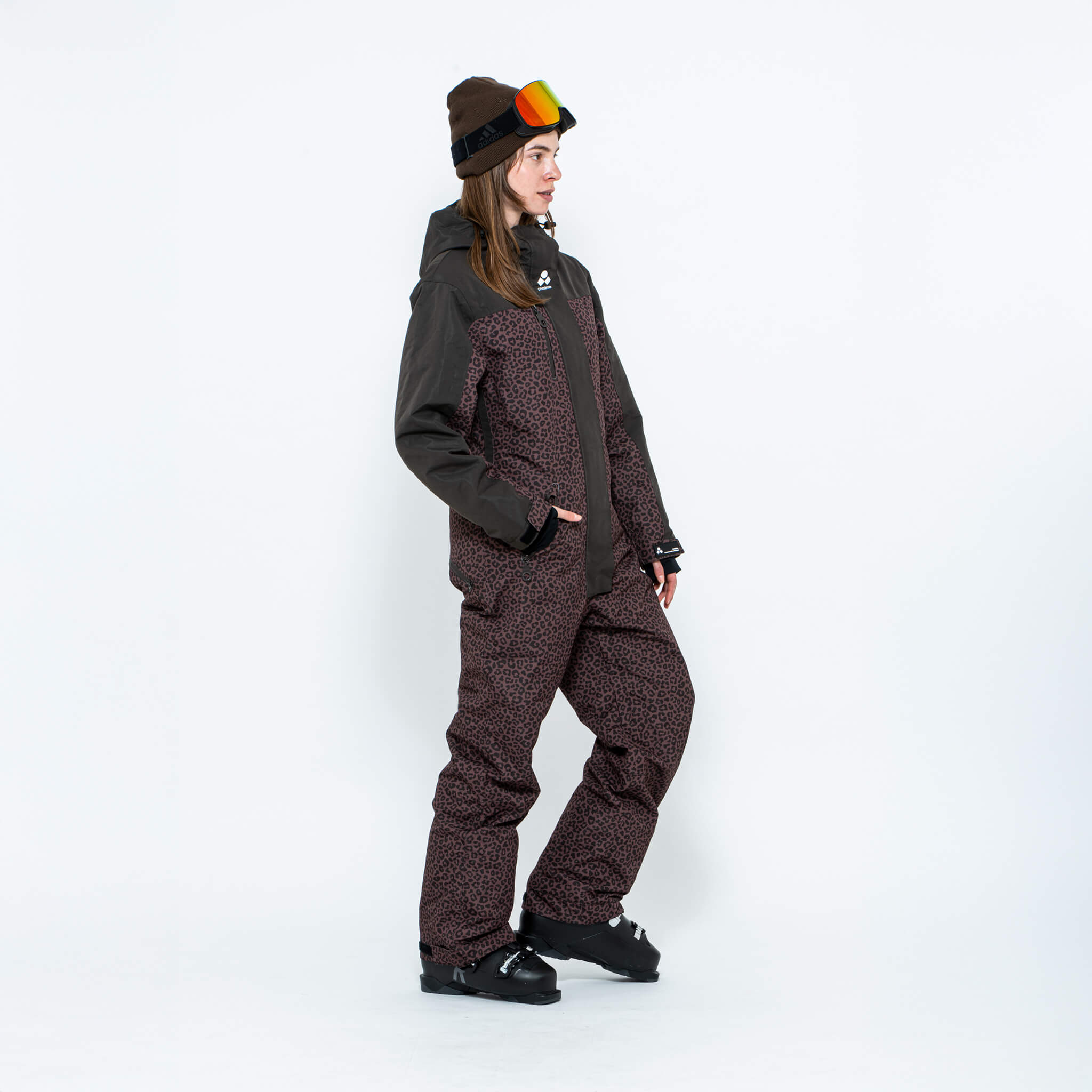 Women's Snow Suit, Brown Leopard