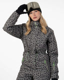 Women’s Alpine One Piece Snow Suit - Green Leopard