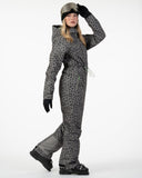 Women’s Alpine One Piece Snow Suit - Green Leopard