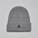 Ribbed Logo Beanie, Grey