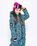 Kids 2-in-1 Snow Suit, Turquoise Leopard