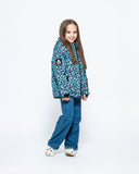 Kids 2-in-1 Snow Suit, Turquoise Leopard