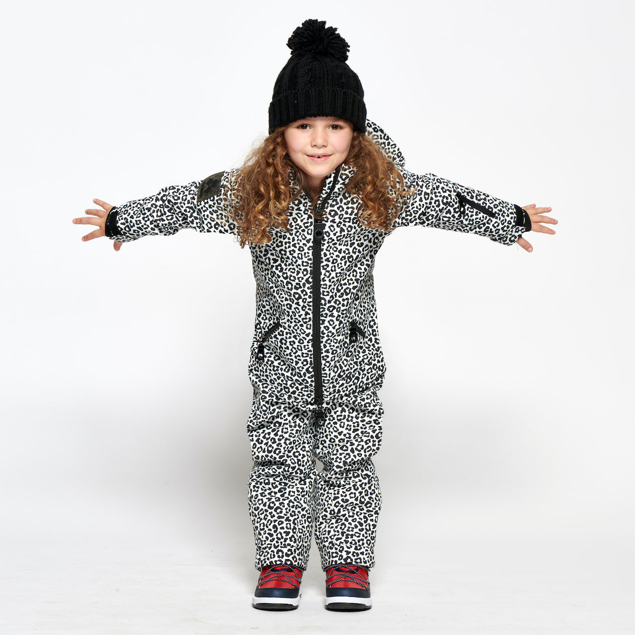 Kids 2-in-1 Snow Suit, Black Leopard