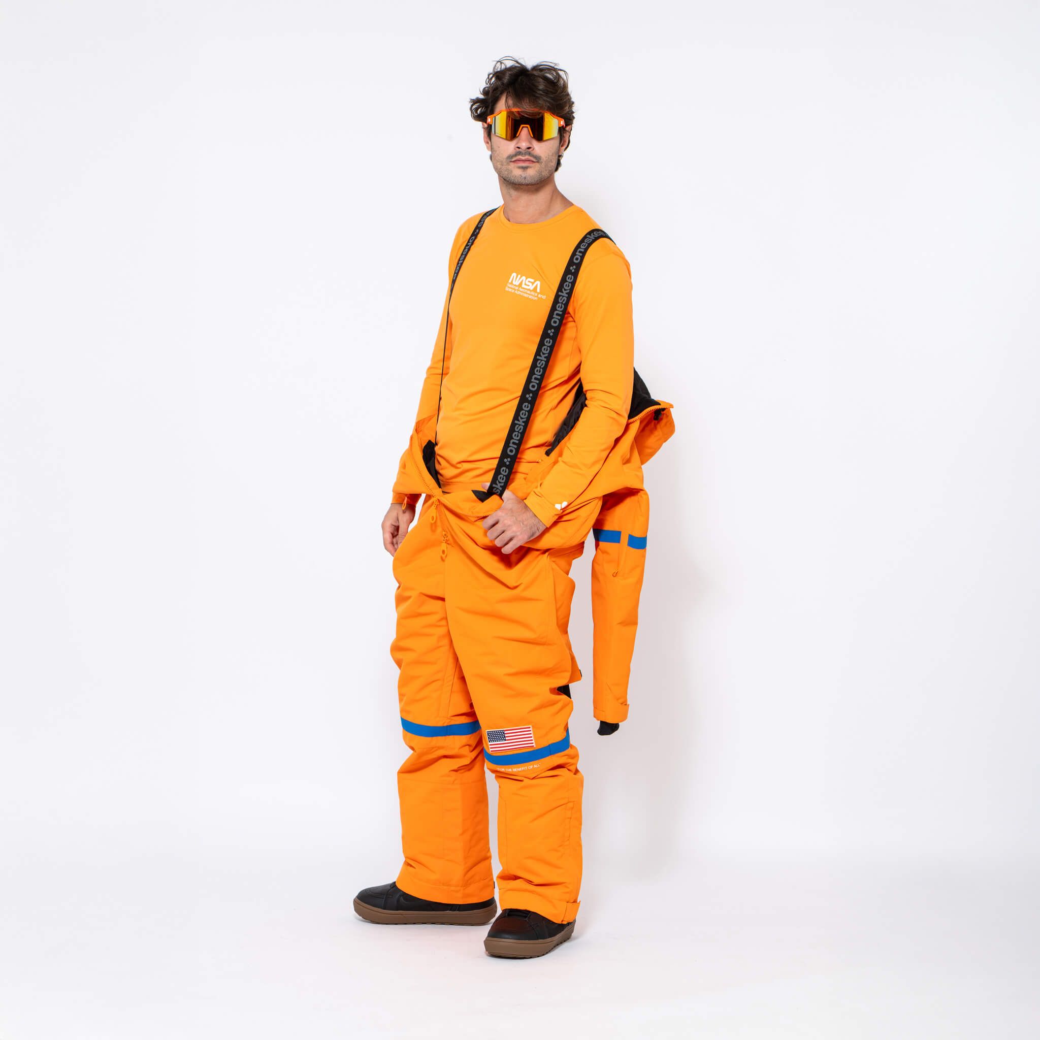 NASAオレンジスキーウェア Men's Snow Suit, Orange NASA