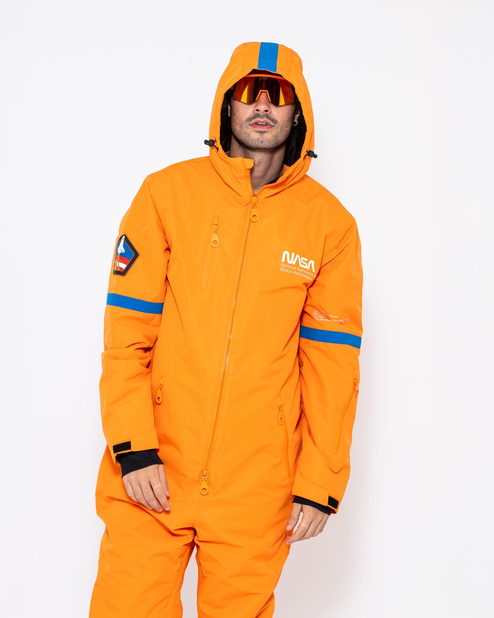 NASAオレンジスキーウェア Men's NASA Explorer One Piece Snow Suit - Orange