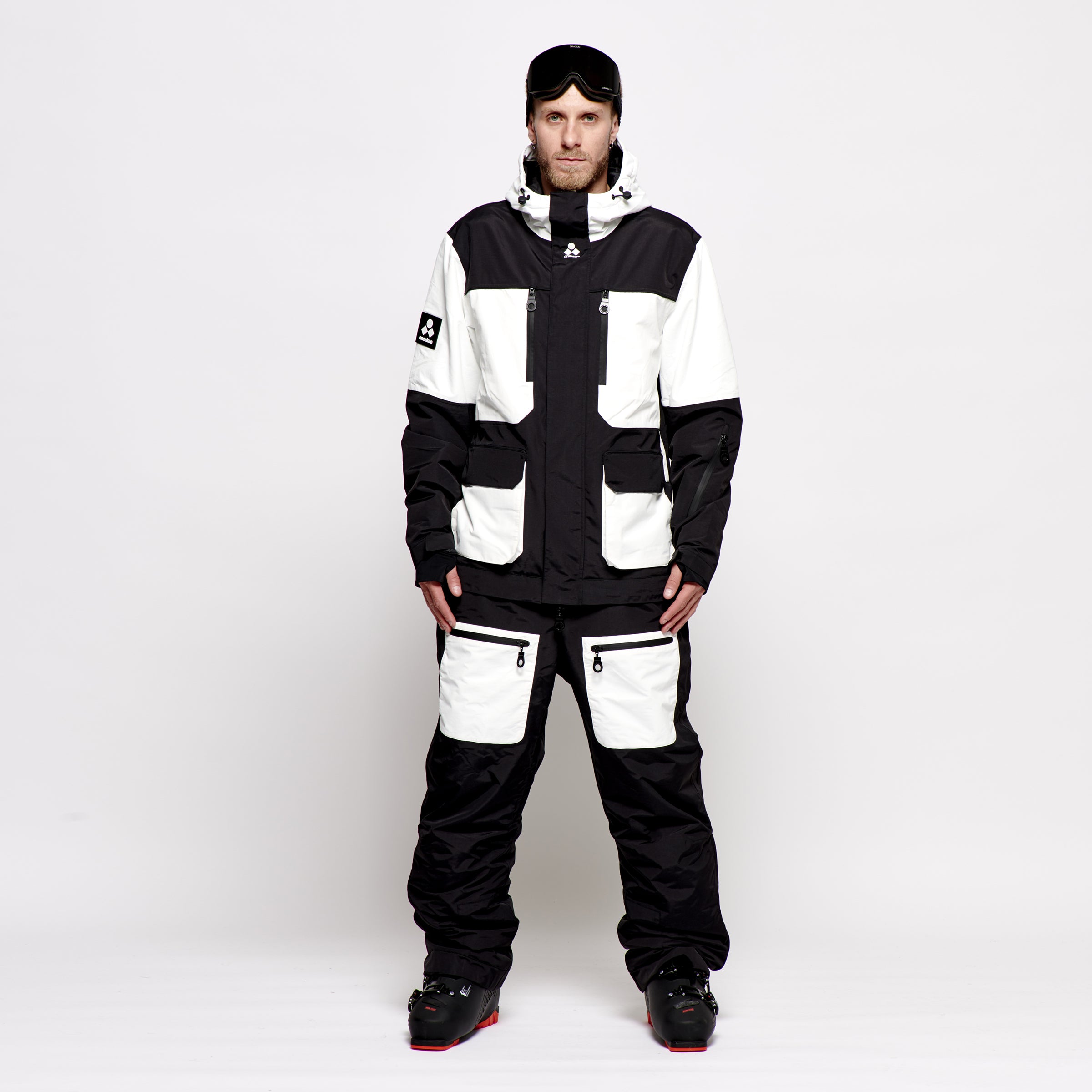 Men's 2-in-1 Snow Suit, Black White