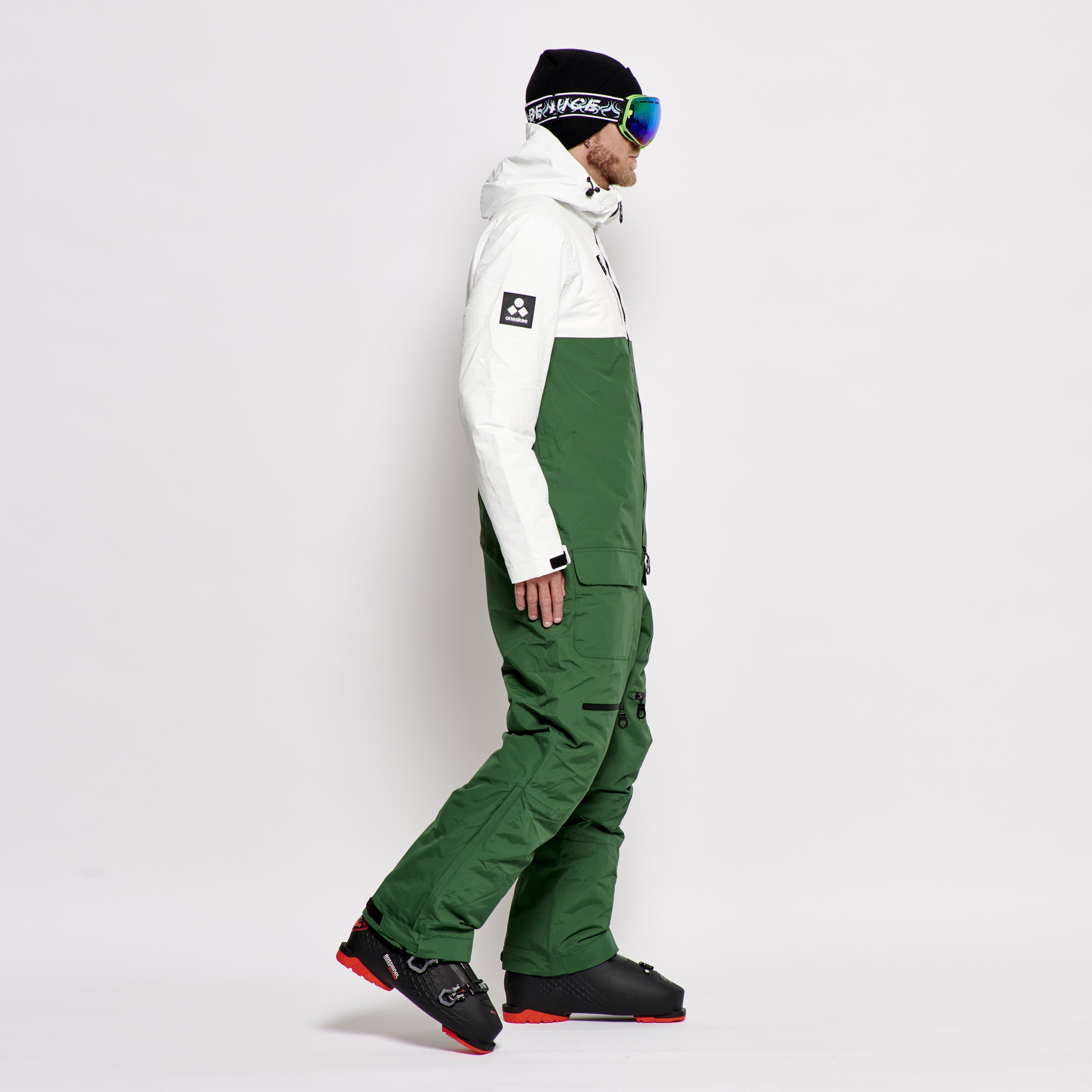 Men's Snow Suit, Green & White