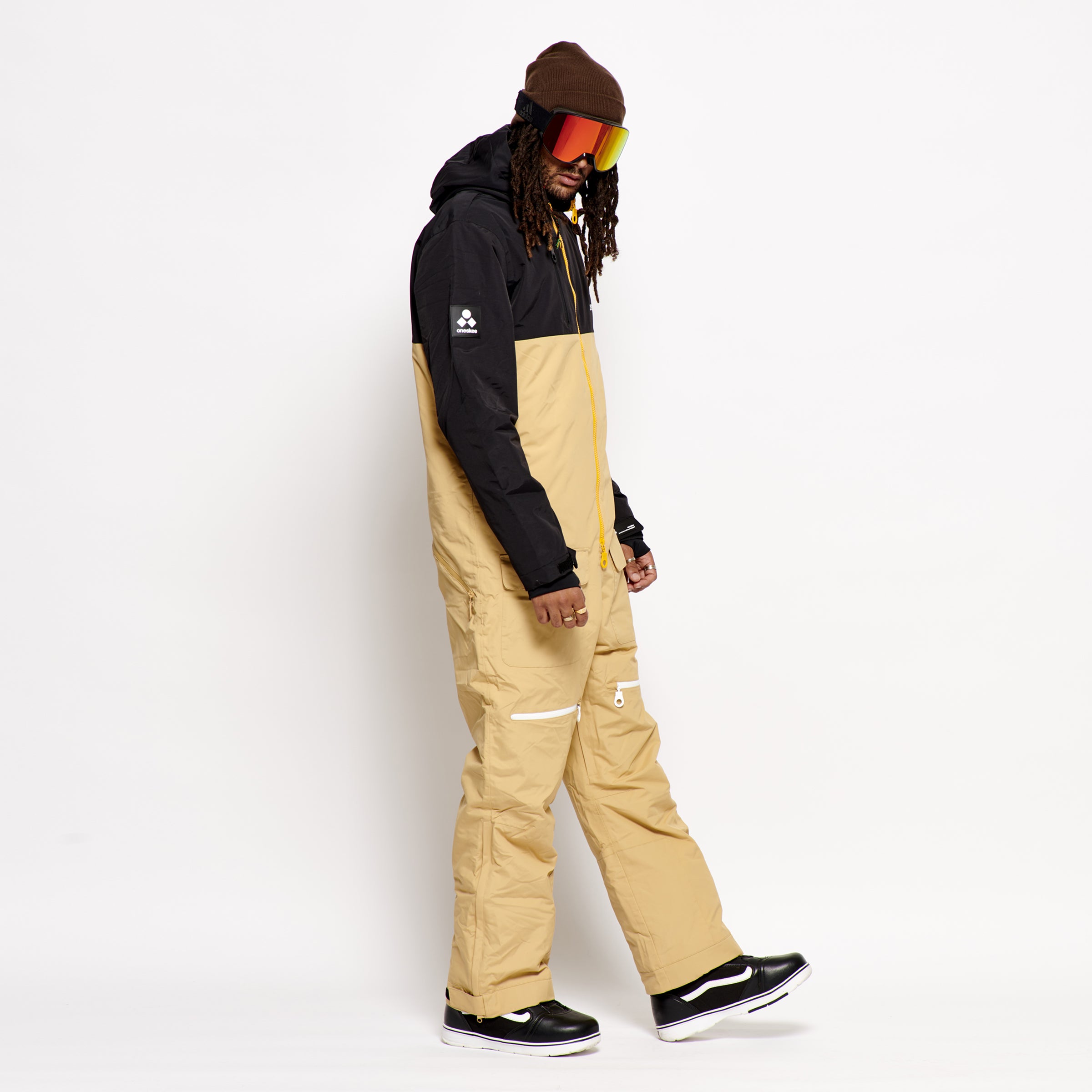 Men's Snow Suit, Sand & Black