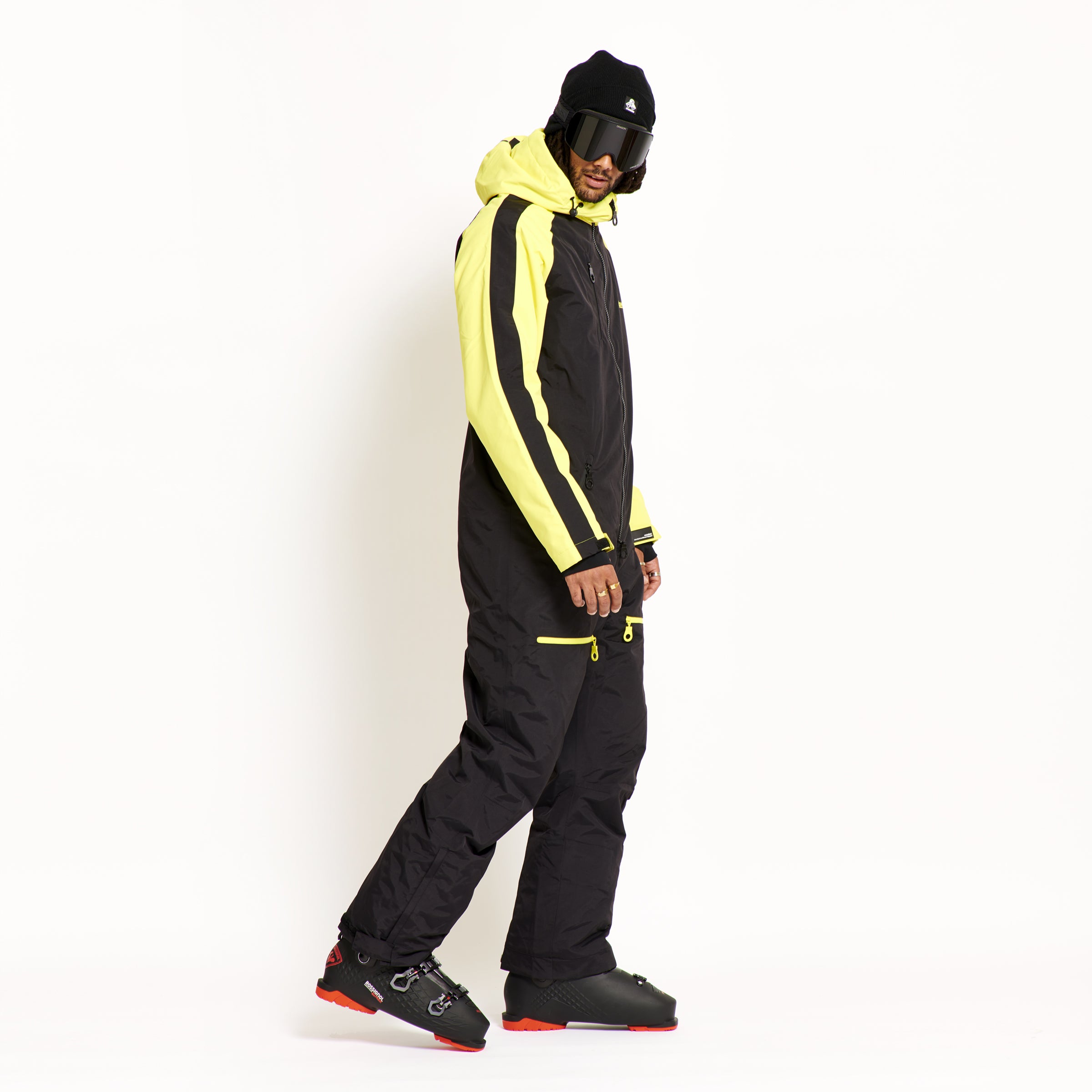 Men's Snow Suit, Black & Yellow