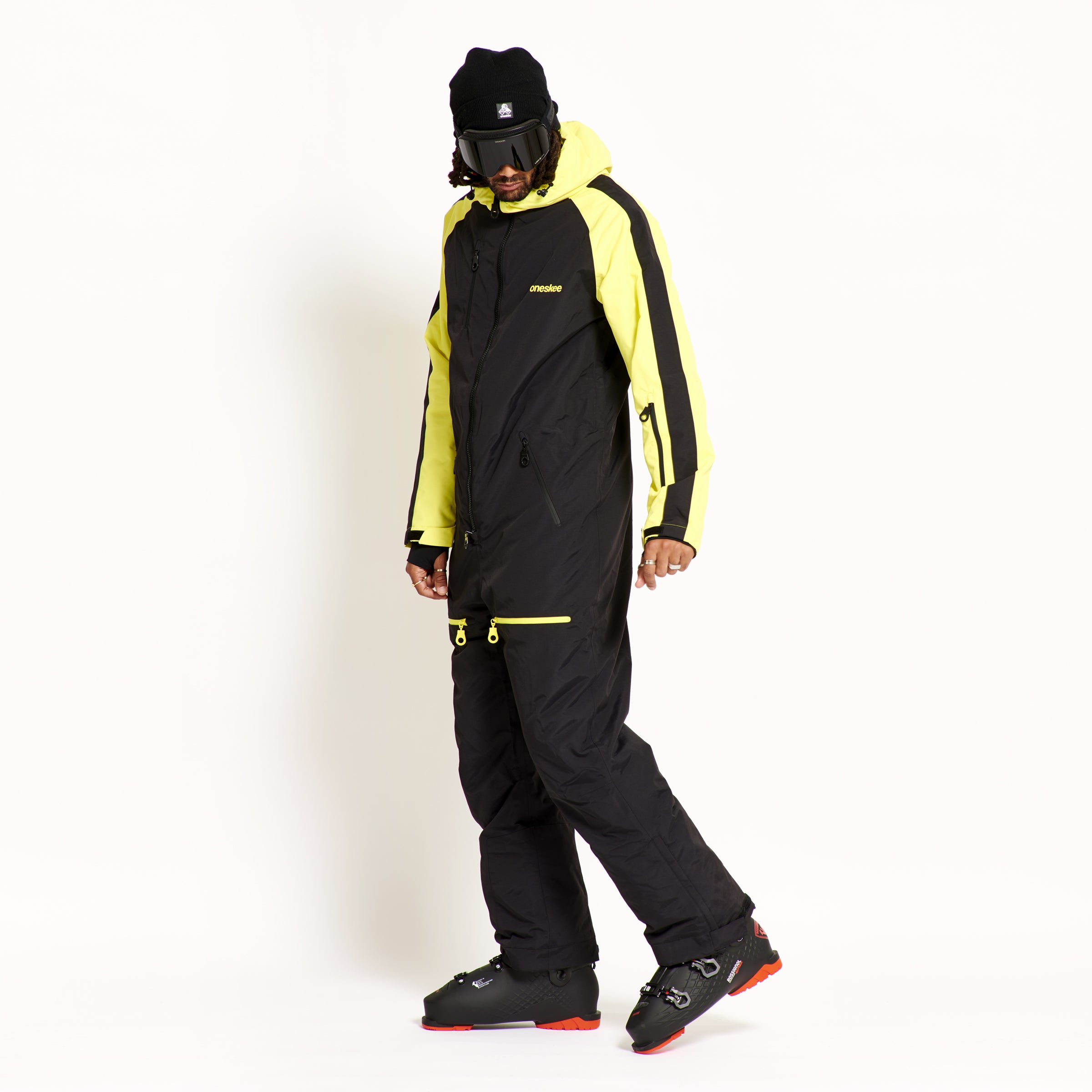 Men's Snow Suit, Black & Yellow