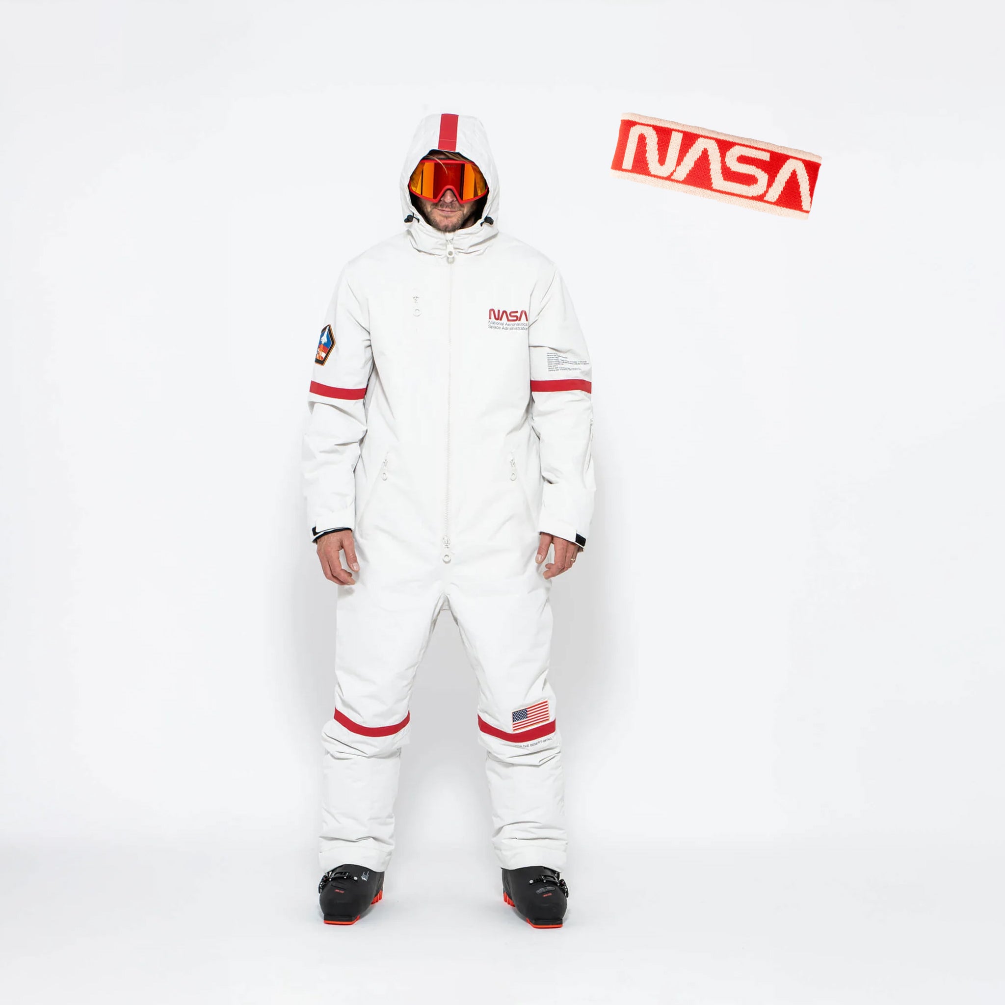 Bundle - Men's White NASA Snow Suit & Headband