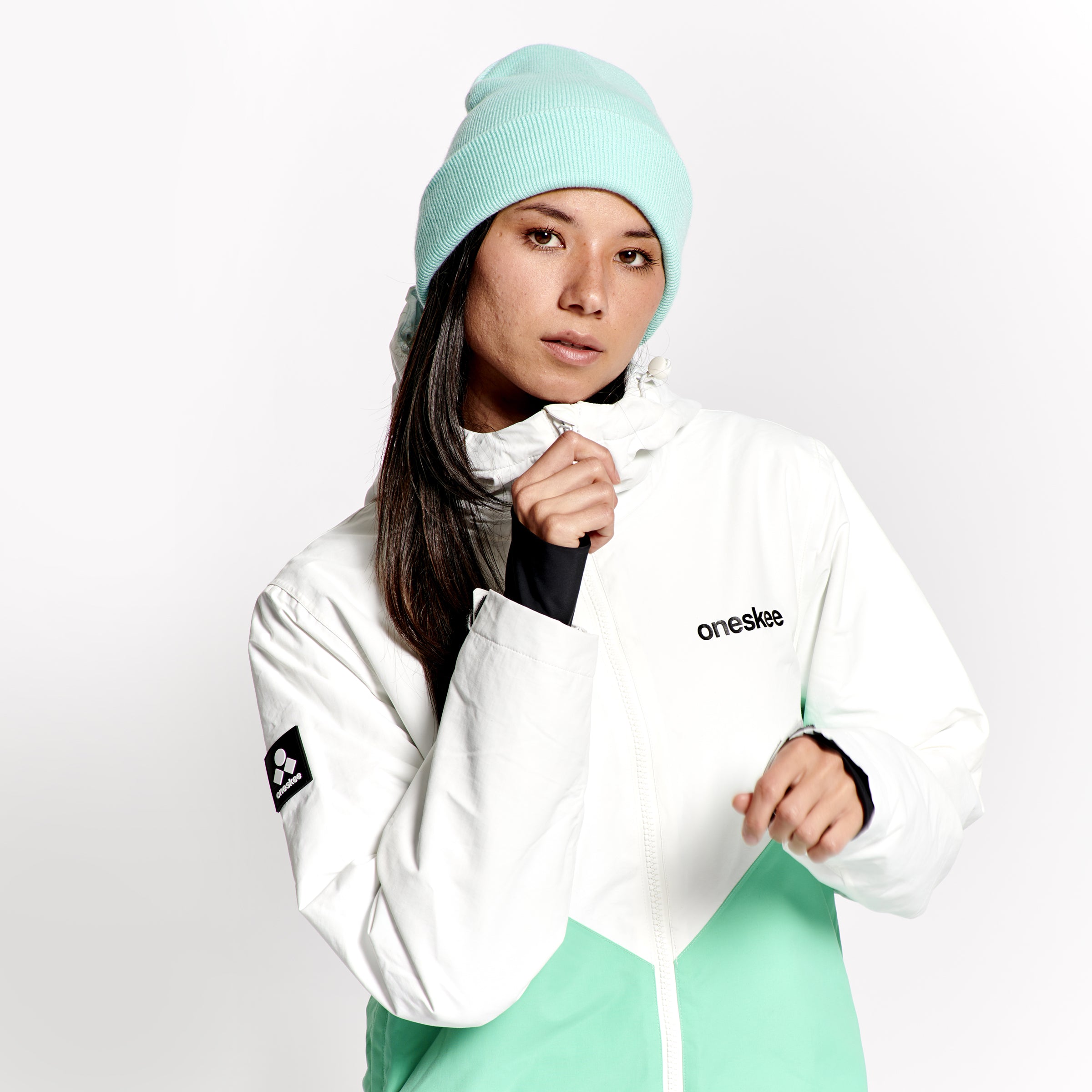 Women's Snow Suit, Mint & White