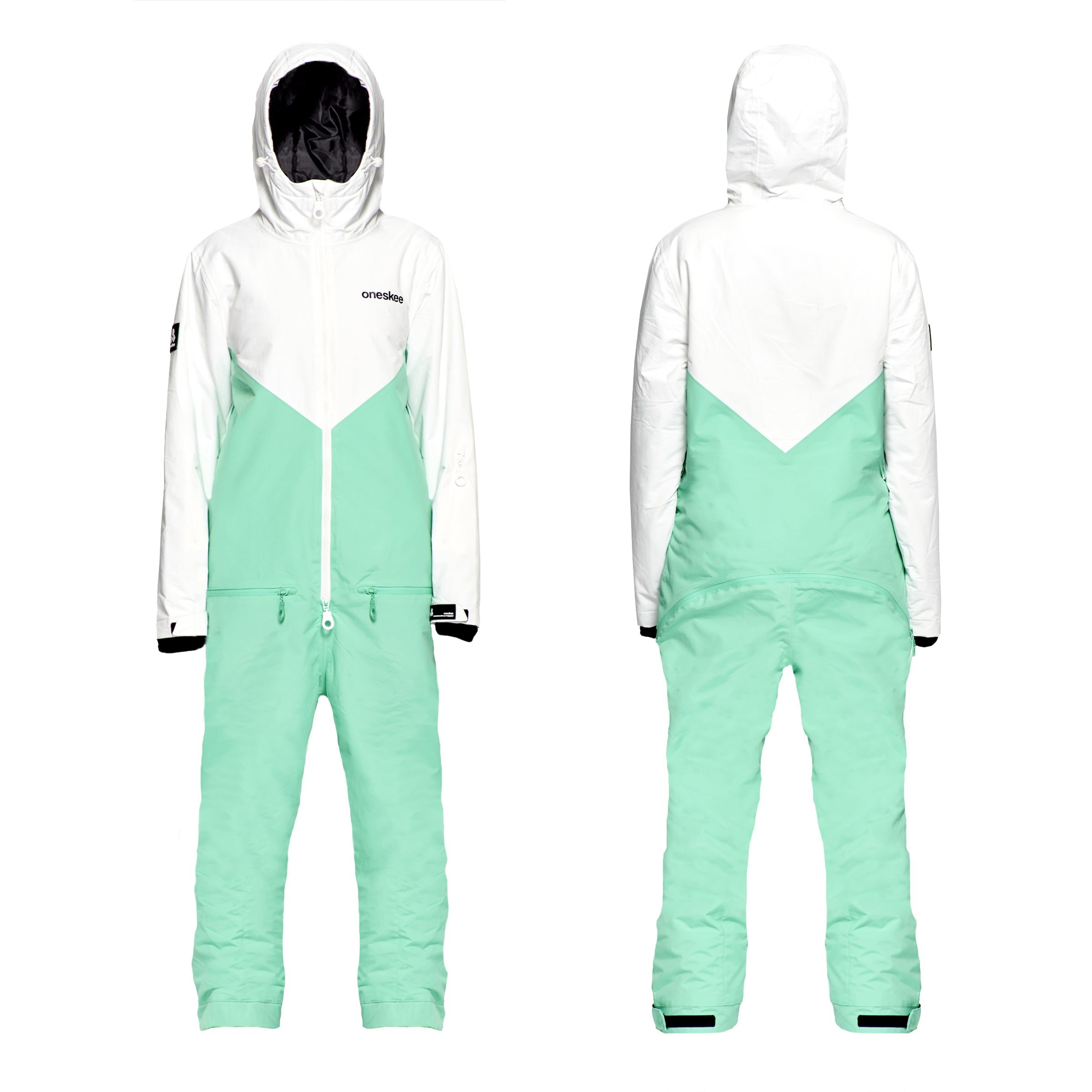 Women's Snow Suit, Mint & White