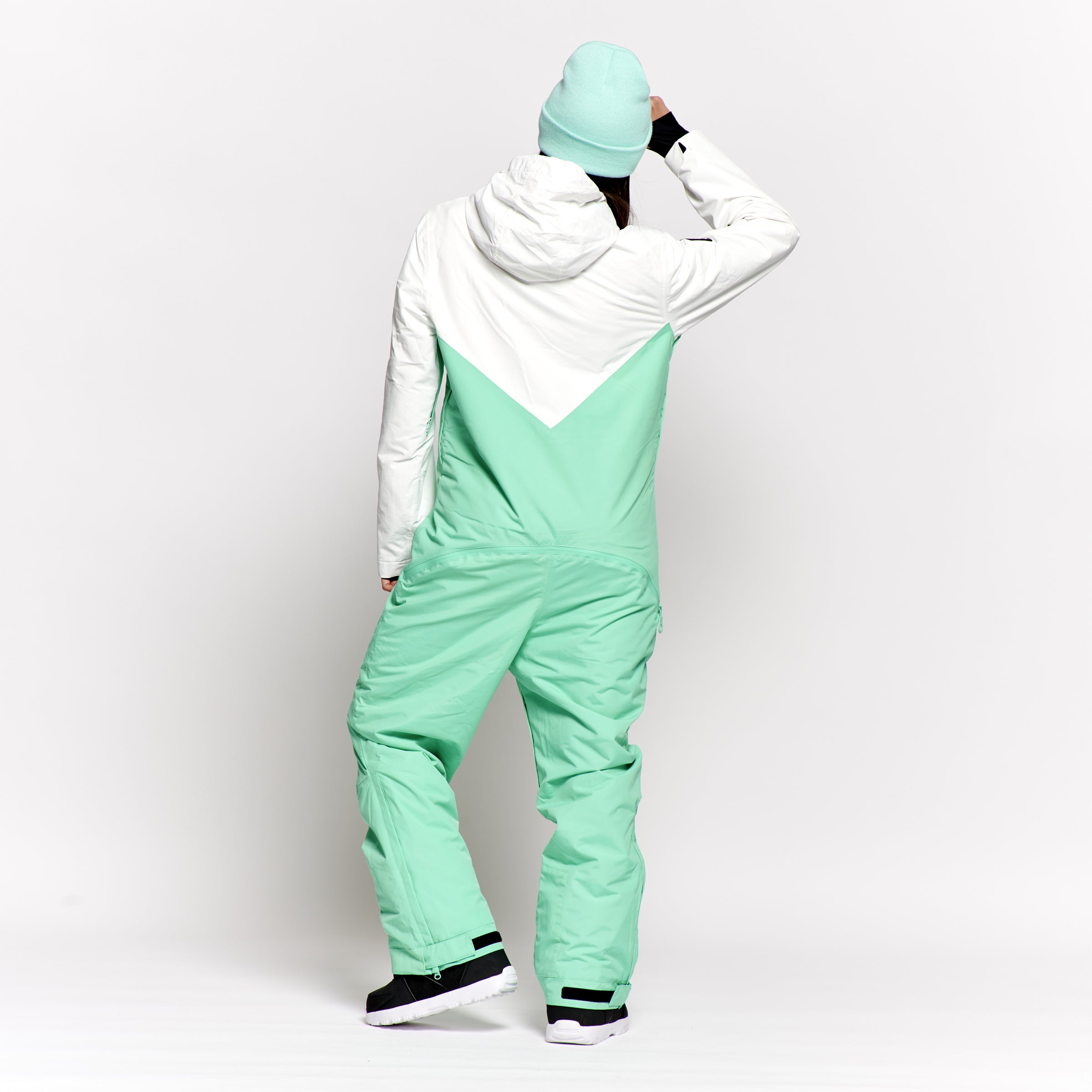 Women's Snow Suit, Mint & White