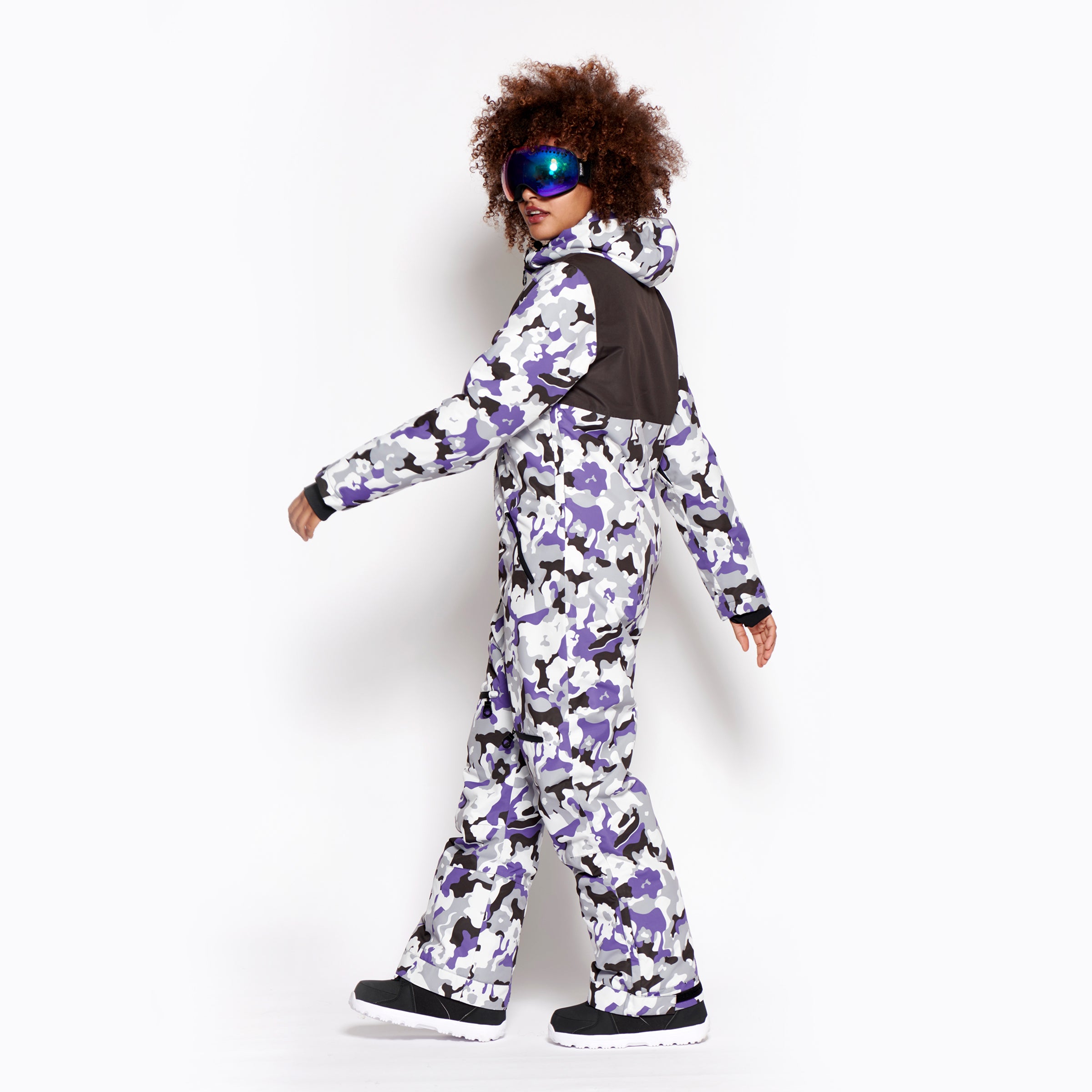 Women's Snow Suit, Purple Camo