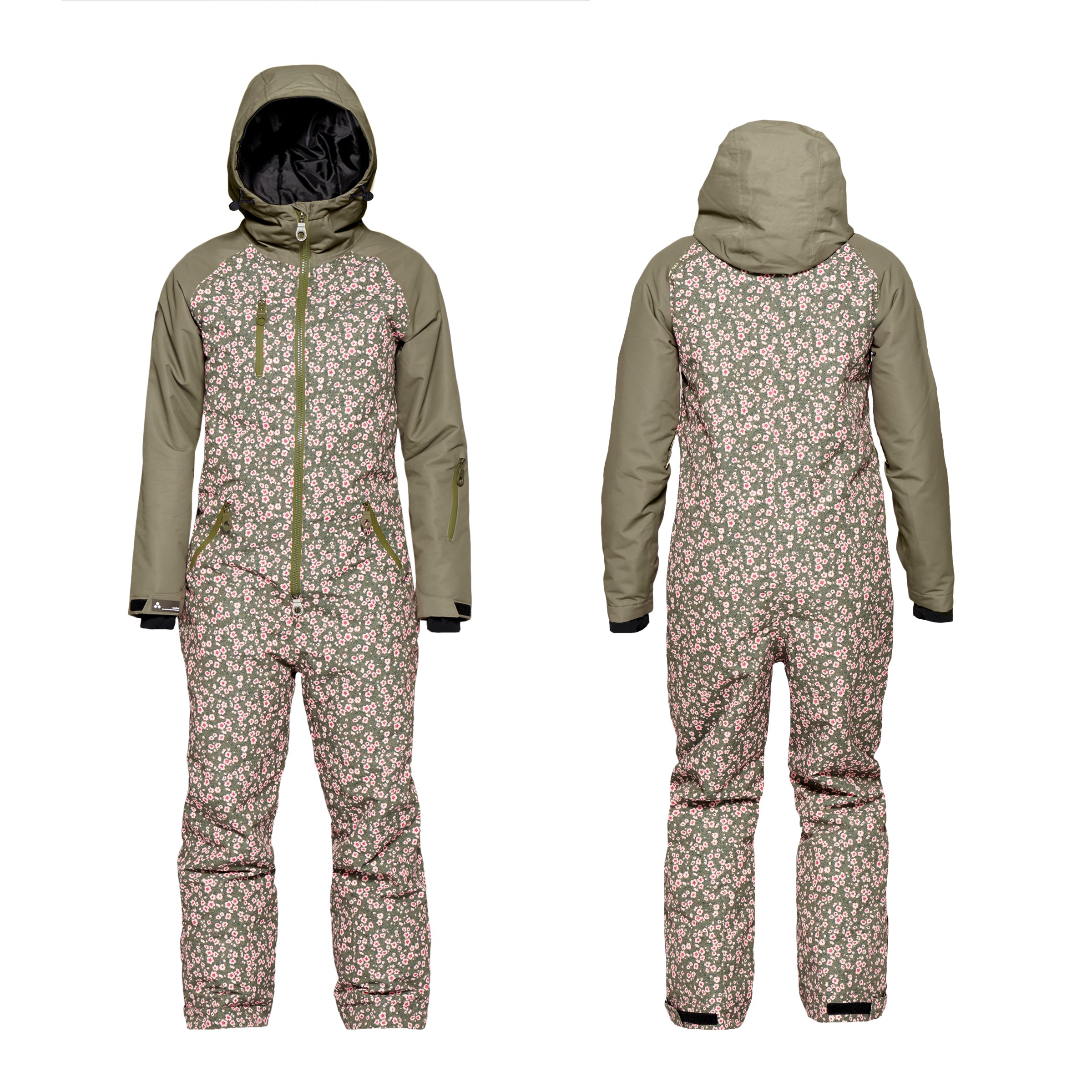 Women's Snow Suit, Olive Floral