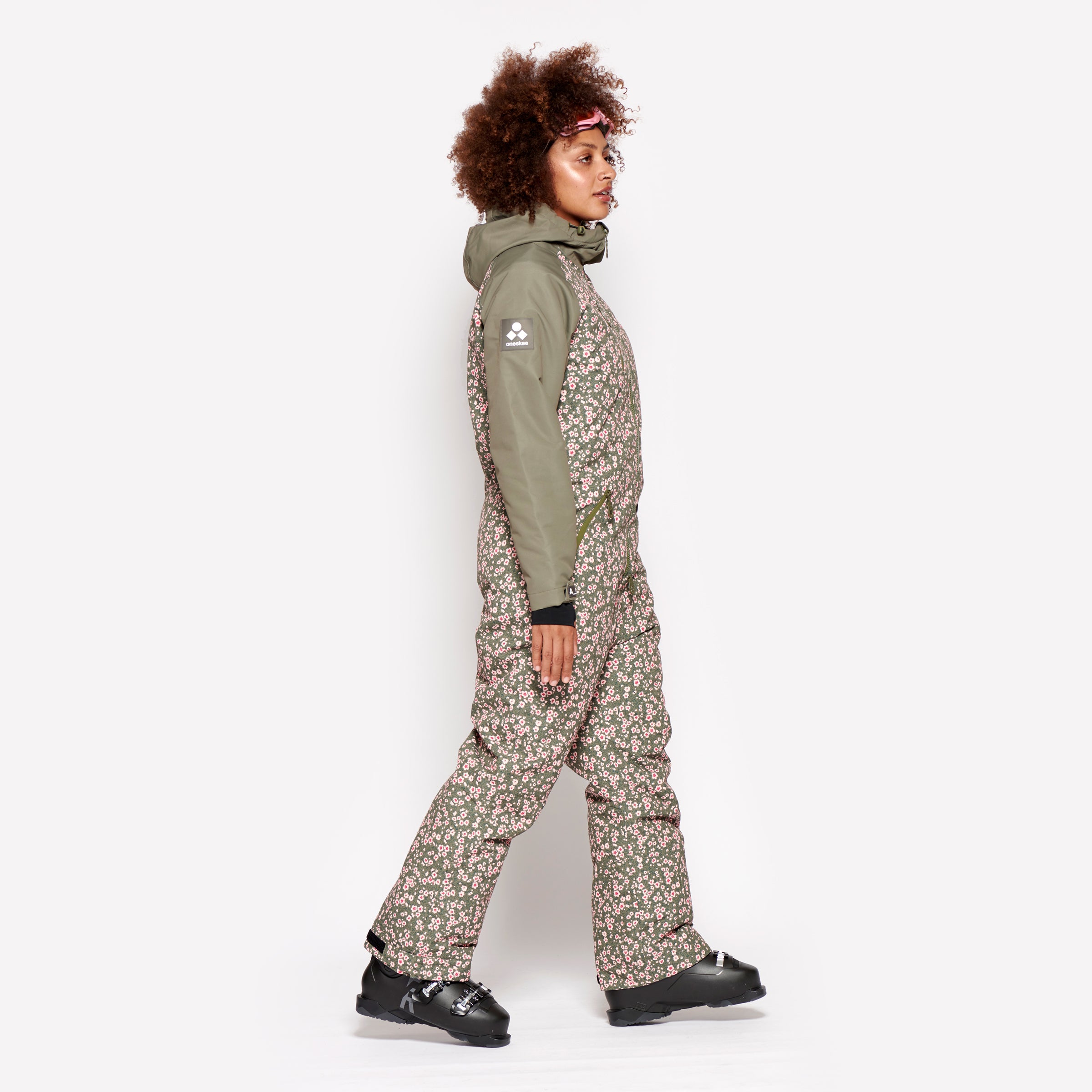 Women's Snow Suit, Olive Floral