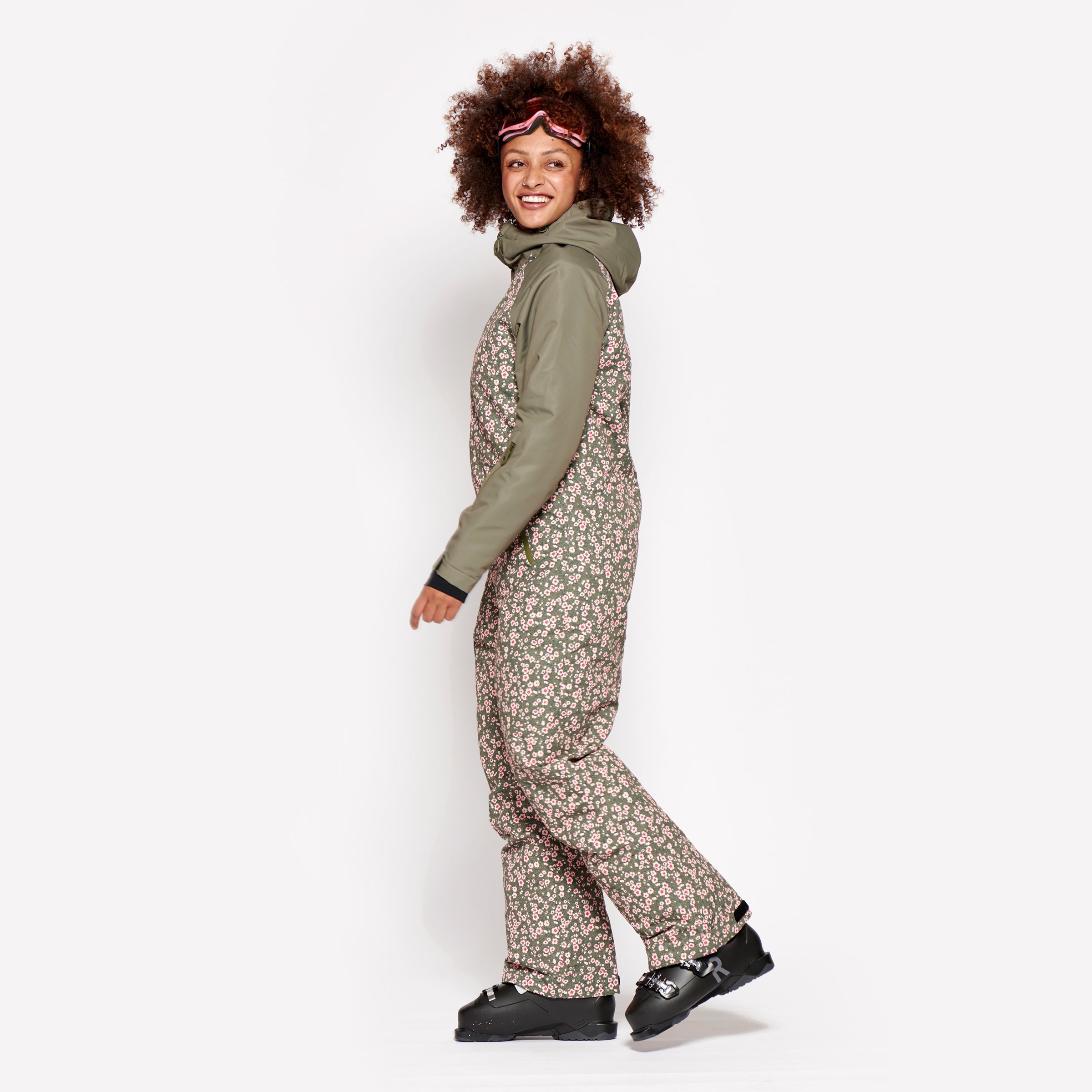 Women's Snow Suit, Olive Floral