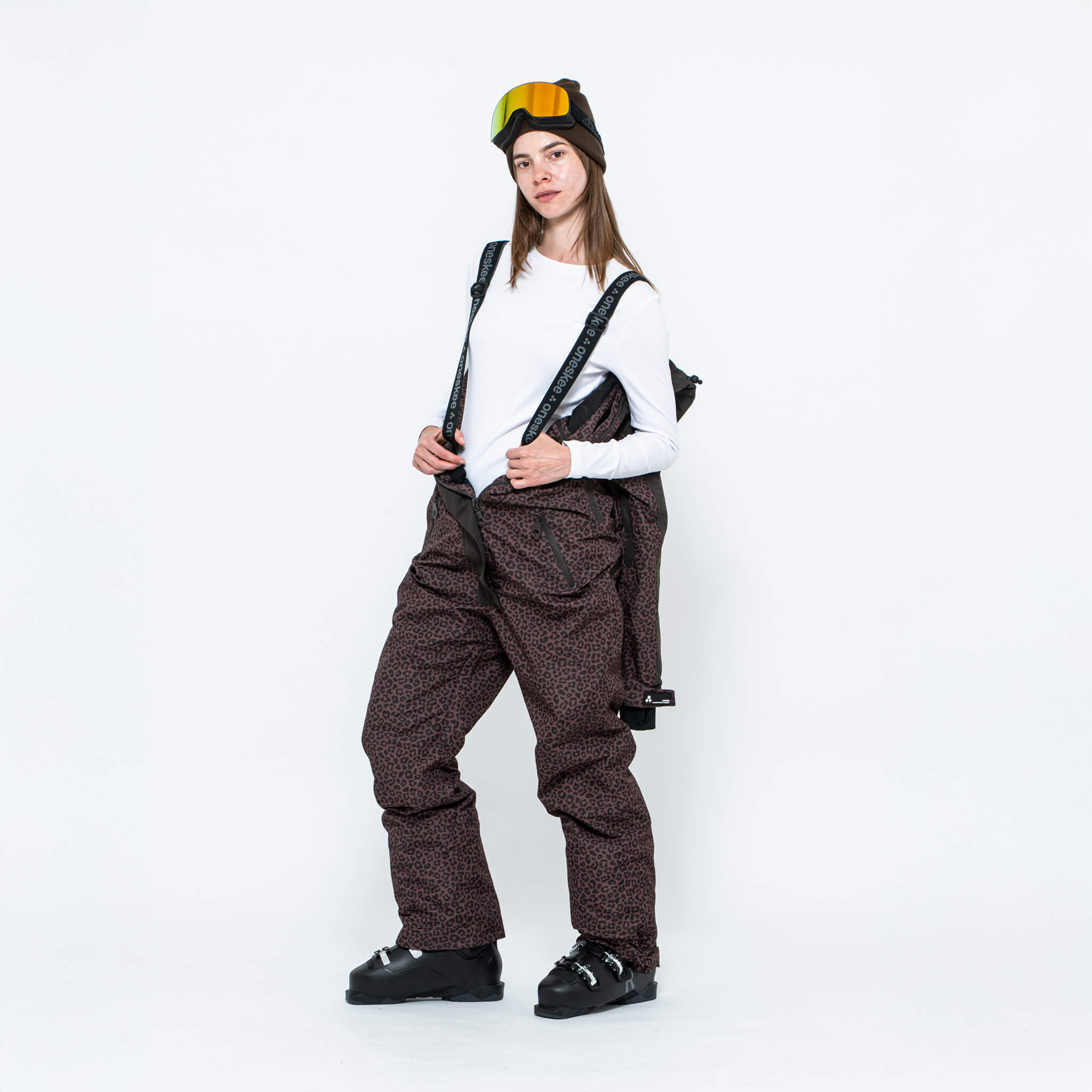 Women's Snow Suit, Brown Leopard