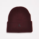 Ribbed Logo Beanie, Burgundy